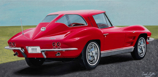 Corvette Stingray 1963 - (10" x 20") Painting