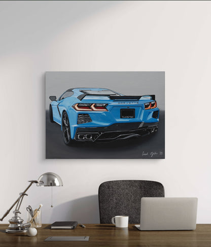 Corvette C8 - (12" x 16") Painting
