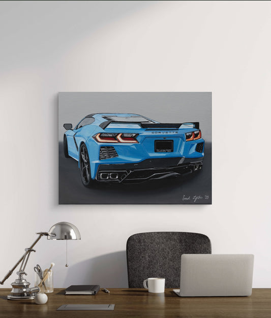 Corvette C8 - (12" x 16") Painting