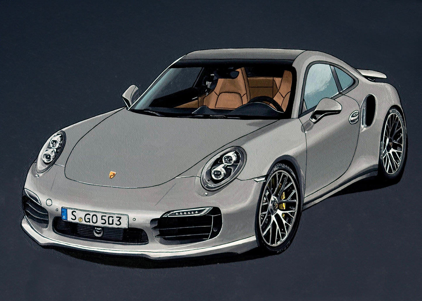 Porsche 911 Turbo S - (12" x 16") Painting